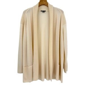 Vince Shawl Collar Wool Cashmere Tunic Cardigan in Cream Size M
